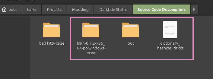 exported out folder